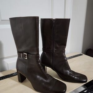 Michelle D Chocolate Heeled Boots